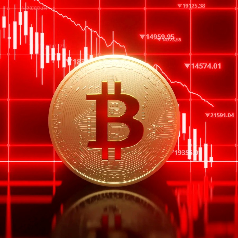 Graph showing Bitcoin price decline